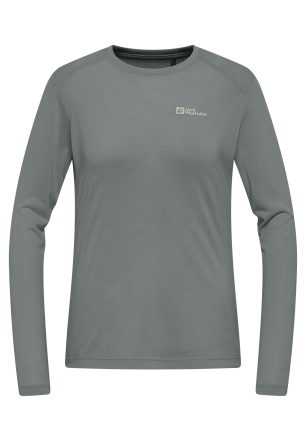 Grey Women Jack Wolfskin Vonnan Ls T Shirts | 38369864