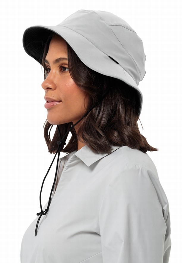 Grey Women Jack Wolfskin Wingbow Hats | 38199713