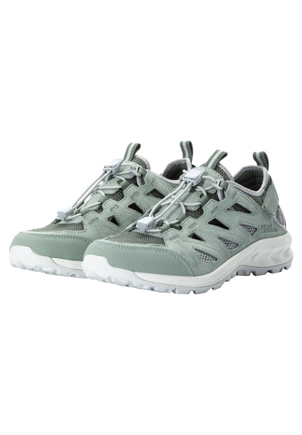 Grey Women Jack Wolfskin Woodland 2 Hybrid Low Hiking Shoes | 75341126