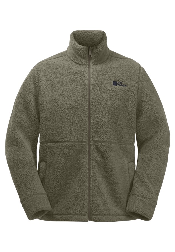 Khaki Men Jack Wolfskin Felslicht Fleece Jackets | 45522131