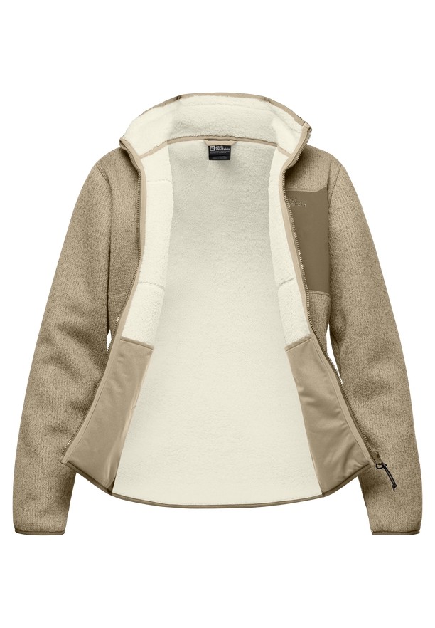Khaki Men Jack Wolfskin Kaminfeuer Fleece Jackets | 28324087