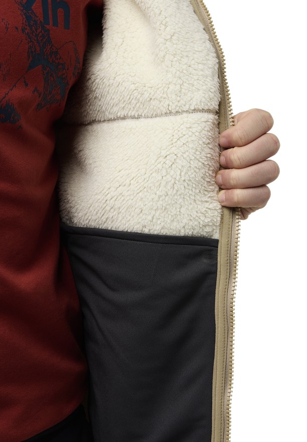 Khaki Men Jack Wolfskin Kaminfeuer Fleece Jackets | 28324087