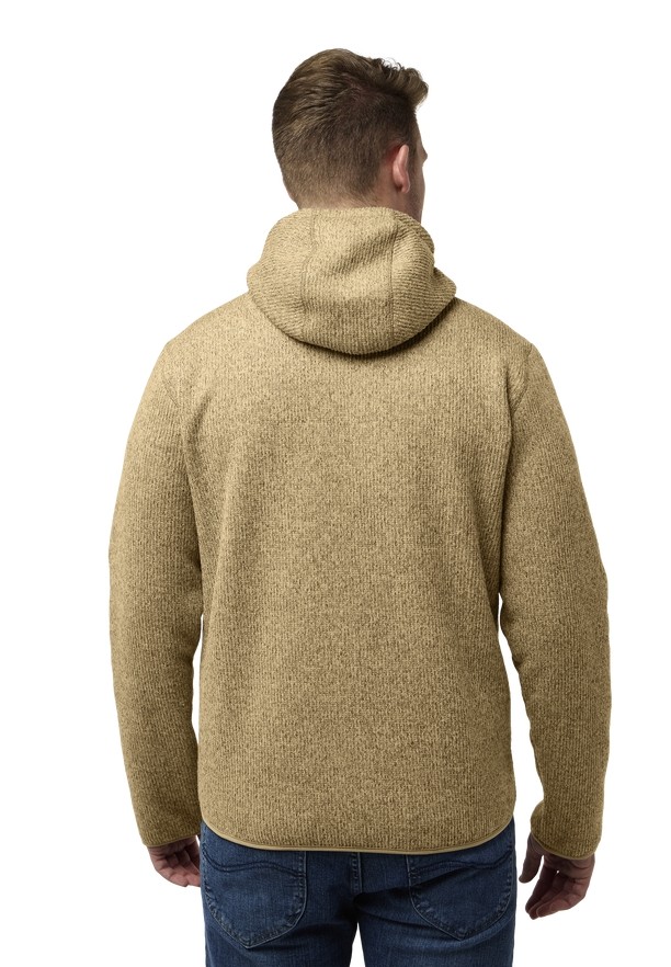 Khaki Men Jack Wolfskin Kaminfeuer Hooded Fleece Jackets | 94913327