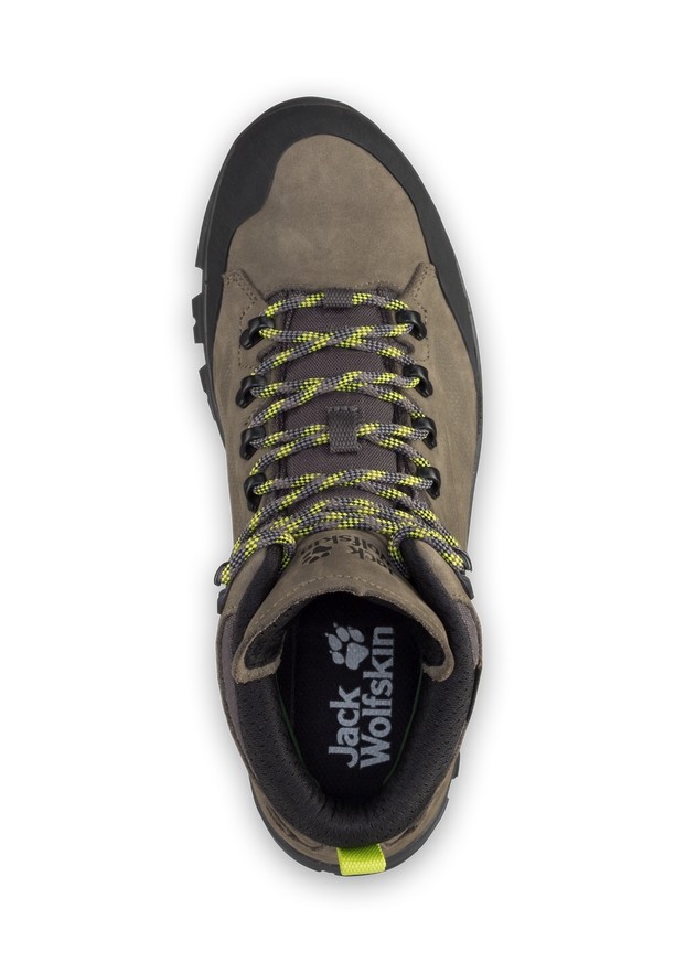 Khaki Men Jack Wolfskin Rebellion Texapore Mid Hiking Shoes | 54342682