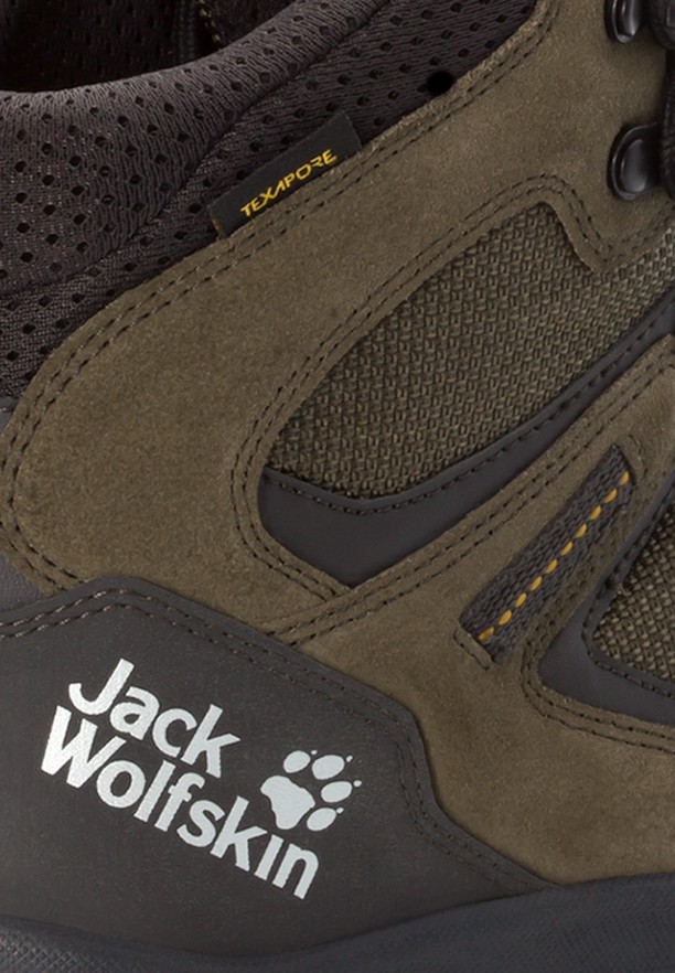 Khaki Men Jack Wolfskin Vojo 3 Texapore Mid Hiking Shoes | 45553564