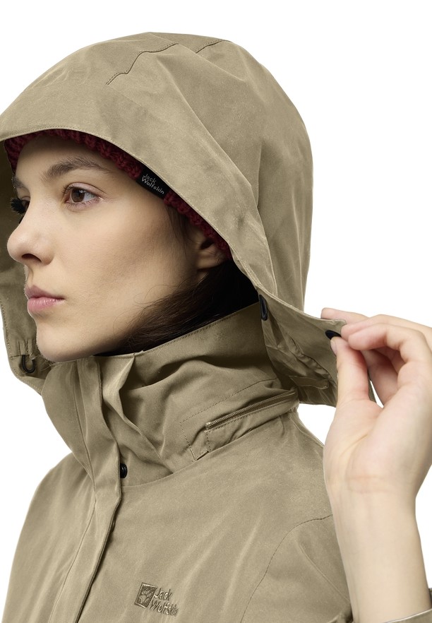 Khaki Women Jack Wolfskin Baylight 3in1 Coats | 94918577