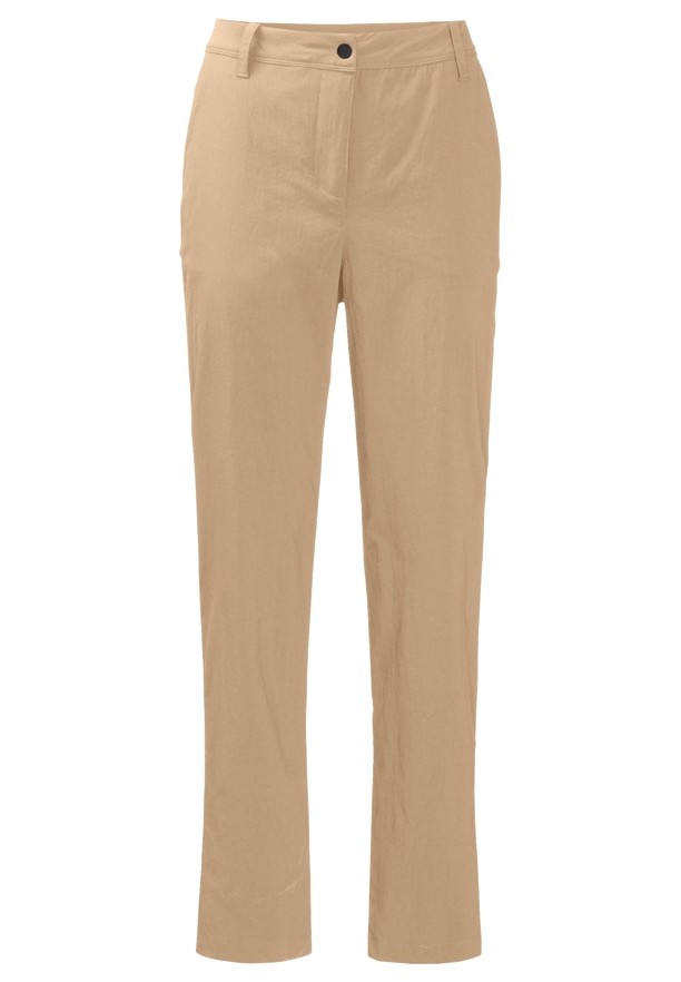 Khaki Women Jack Wolfskin Desert Roll Up Pants | 59201764