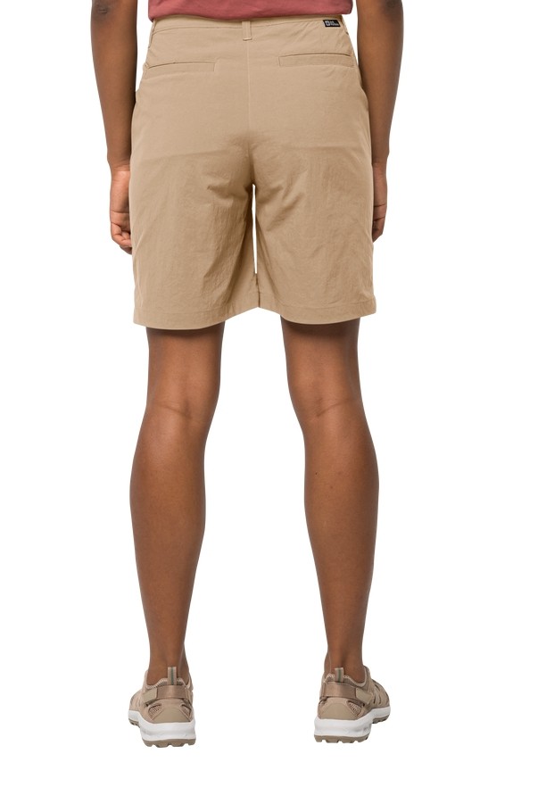 Khaki Women Jack Wolfskin Desert Shorts | 48682244