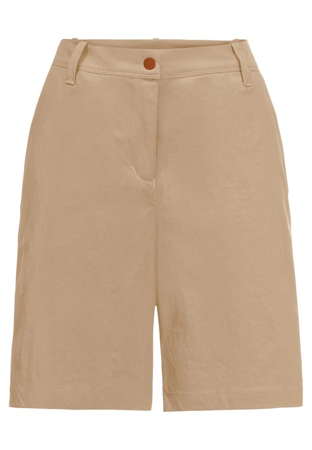 Khaki Women Jack Wolfskin Desert Shorts | 48682244