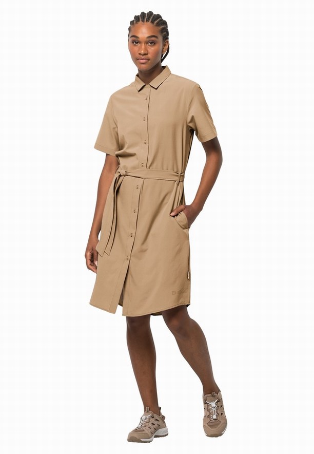 Khaki Women Jack Wolfskin Holiday Midi Dress | 47205801