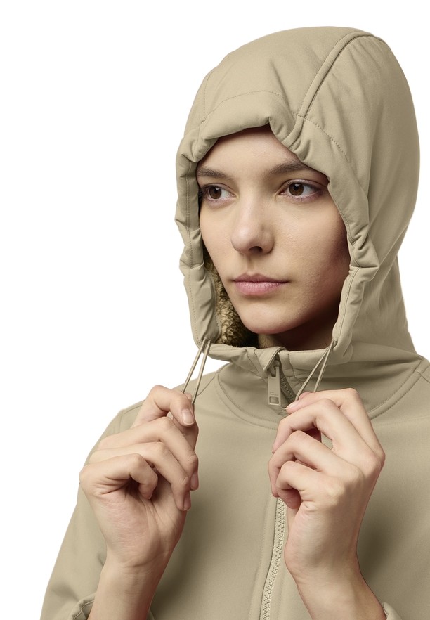 Khaki Women Jack Wolfskin Windland Softshell Jackets | 12818283