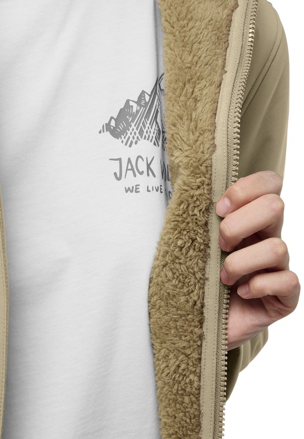 Khaki Women Jack Wolfskin Windland Softshell Jackets | 12818283