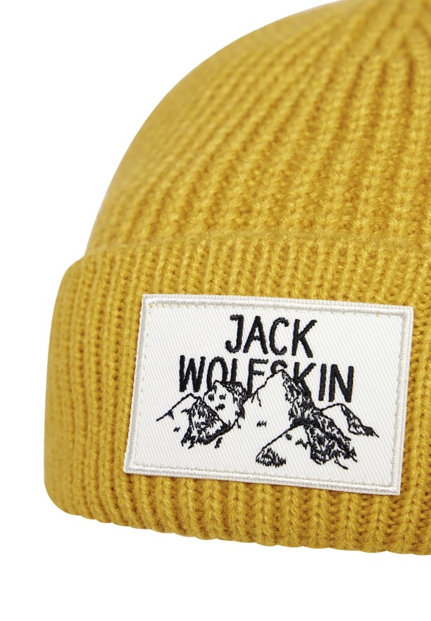 Mustard Women Jack Wolfskin Badge Beanie | 95163952