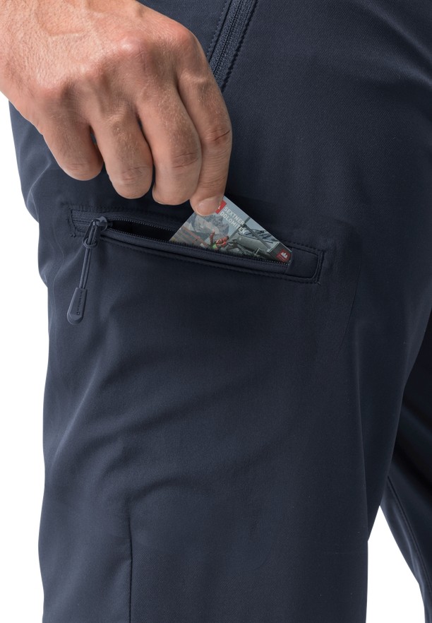Navy Men Jack Wolfskin Active Track Zip Off Hiking Pants | 28441933