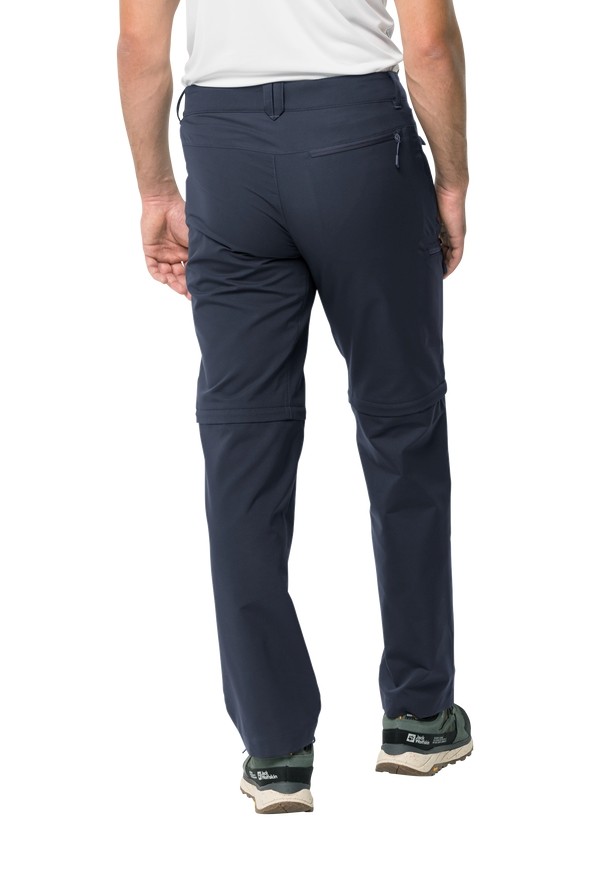 Navy Men Jack Wolfskin Active Track Zip Off Hiking Pants | 28441933