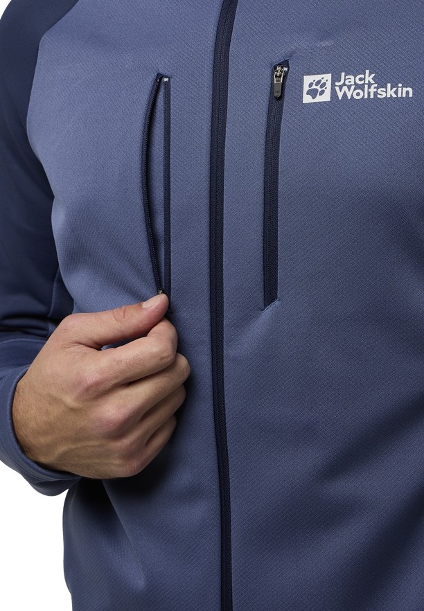 Navy Men Jack Wolfskin Alpgrat Xt Fleece Jackets | 94944155