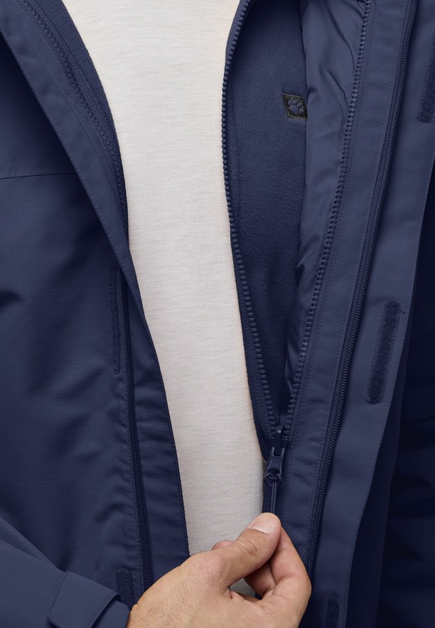 Navy Men Jack Wolfskin Altenberg 3in1 Jackets | 29119448