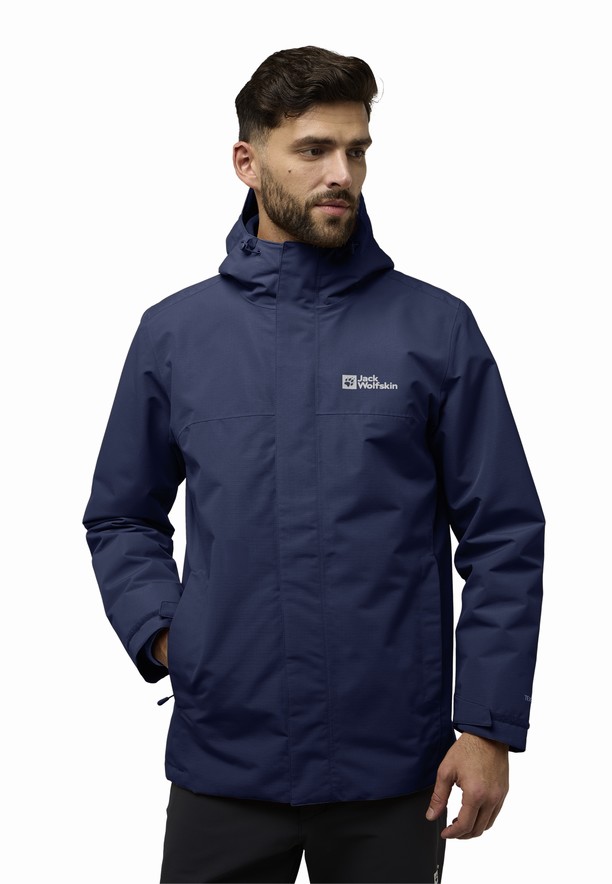 Navy Men Jack Wolfskin Altenberg 3in1 Jackets | 29119448