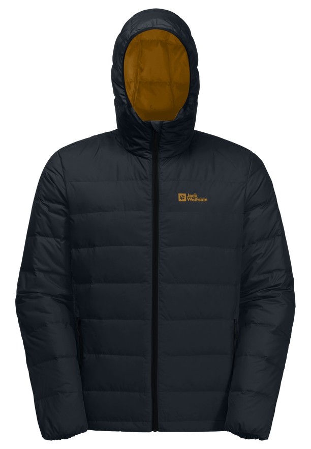Navy Men Jack Wolfskin Ather Hoody Down Jackets | 26586410