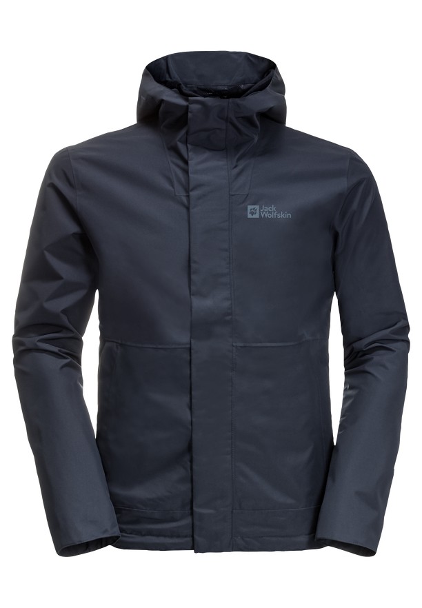 Navy Men Jack Wolfskin Baydream Rain Jackets | 96803763