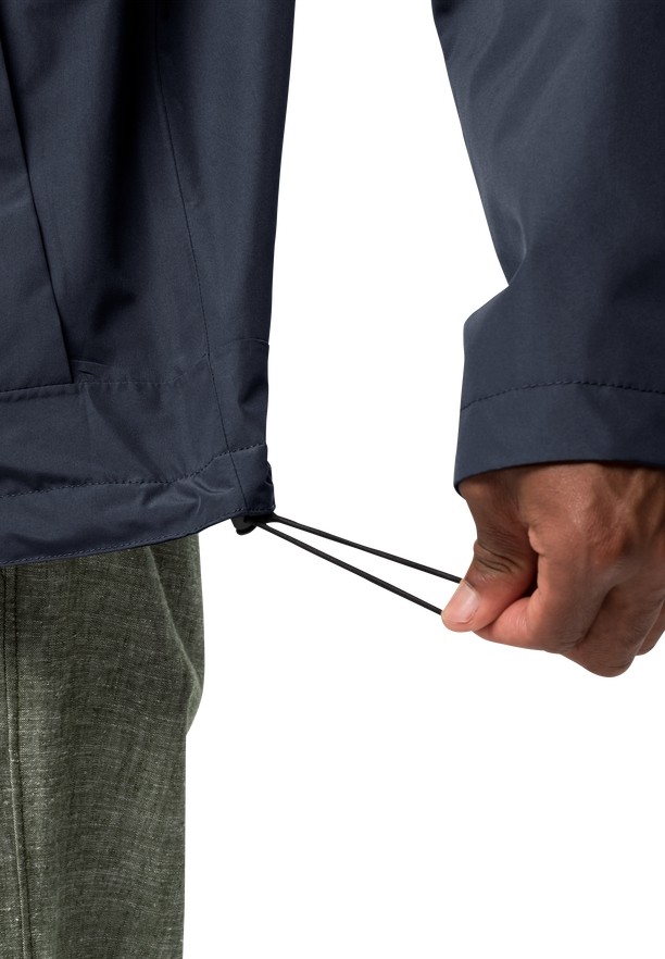 Navy Men Jack Wolfskin Baydream Rain Jackets | 96803763