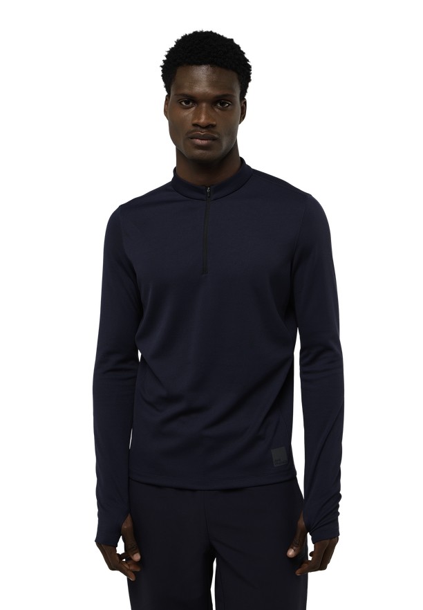 Navy Men Jack Wolfskin Bike Commute Hz T Shirts | 75610563