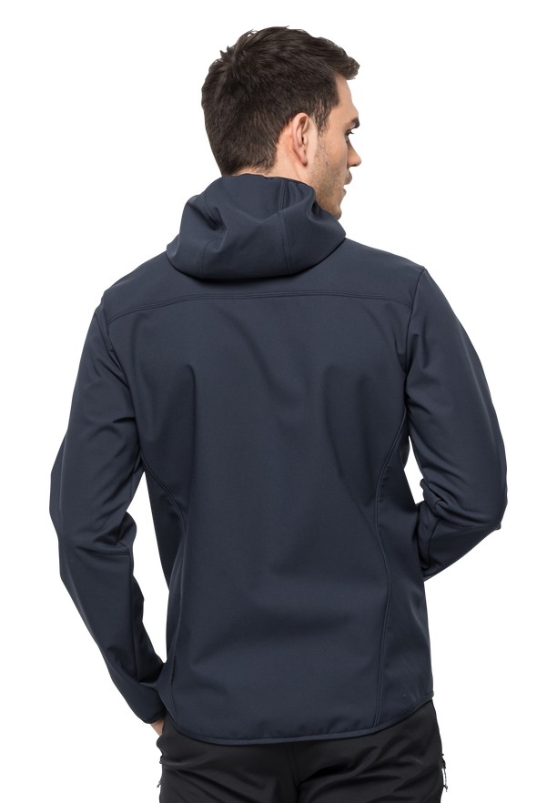 Navy Men Jack Wolfskin Bornberg Hoody Softshell Jackets | 10628864