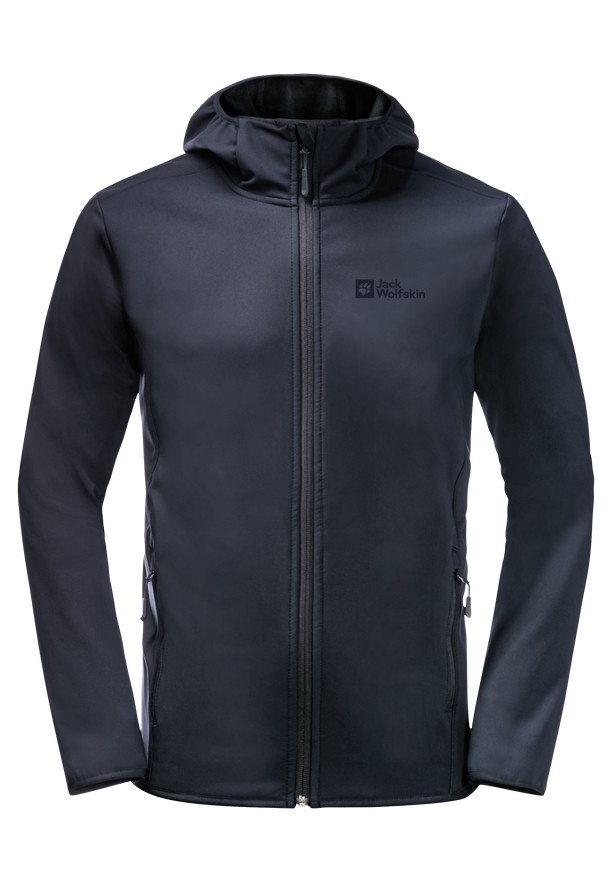 Navy Men Jack Wolfskin Bornberg Hoody Softshell Jackets | 36277979