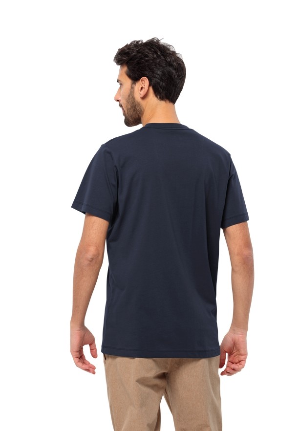 Navy Men Jack Wolfskin Brand T Shirts | 76182978