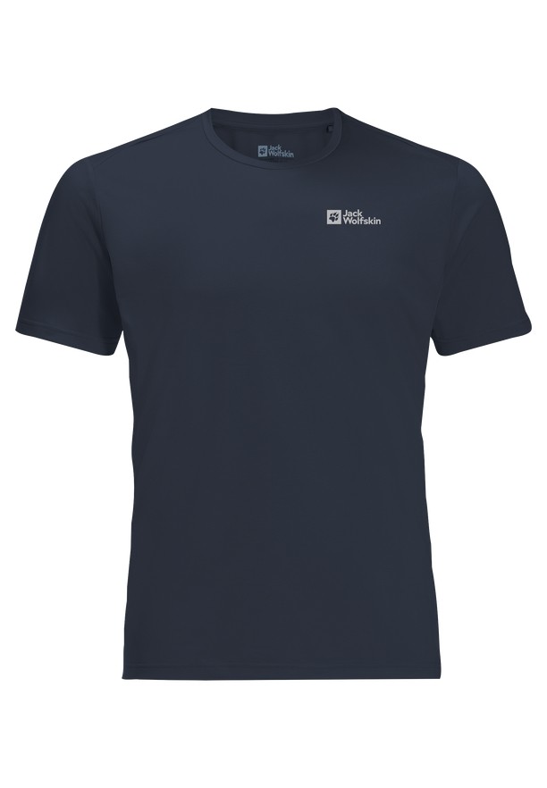 Navy Men Jack Wolfskin Delgami S/s T Shirts | 34709783