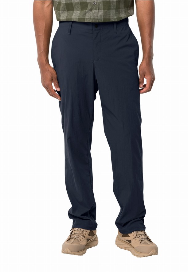 Navy Men Jack Wolfskin Desert Pants | 79318836
