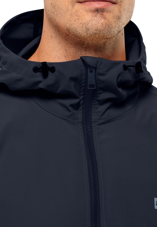 Navy Men Jack Wolfskin Desert Wind Overhead Jackets | 48906793