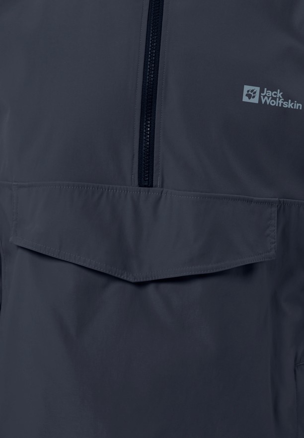 Navy Men Jack Wolfskin Desert Wind Overhead Jackets | 48906793
