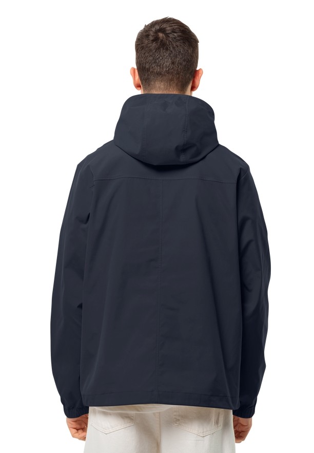 Navy Men Jack Wolfskin Desert Wind Overhead Jackets | 48906793