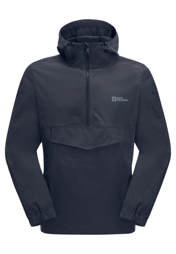 Navy Men Jack Wolfskin Desert Wind Overhead Jackets | 48906793