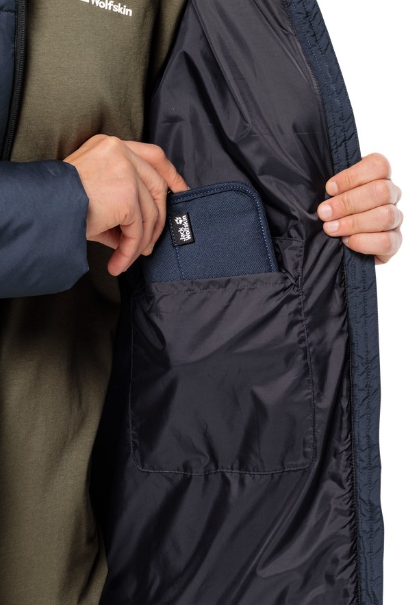 Navy Men Jack Wolfskin Deutzer Long Jackets | 97359735