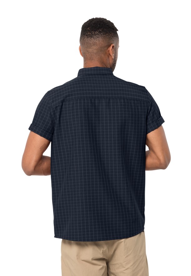 Navy Men Jack Wolfskin El Dorado Shirts | 86290465