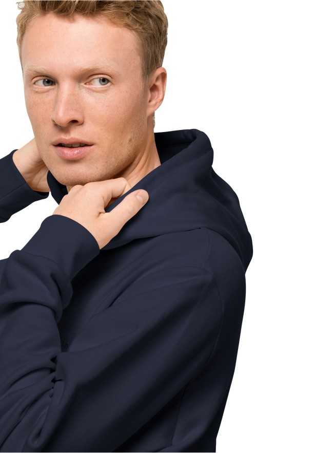 Navy Men Jack Wolfskin Essential Hoodie | 98294392