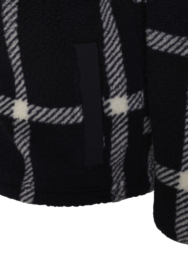 Navy Men Jack Wolfskin Felslicht Check Fleece Jackets | 67306784