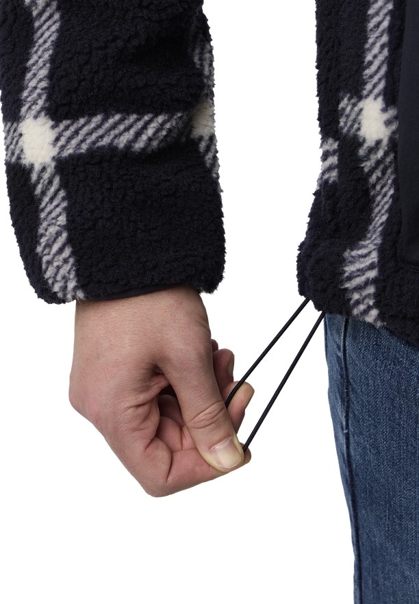 Navy Men Jack Wolfskin Felslicht Check Fleece Jackets | 67306784