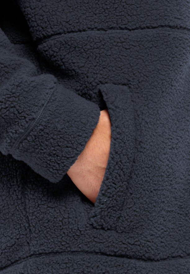 Navy Men Jack Wolfskin Felslicht Fleece Jackets | 74475436