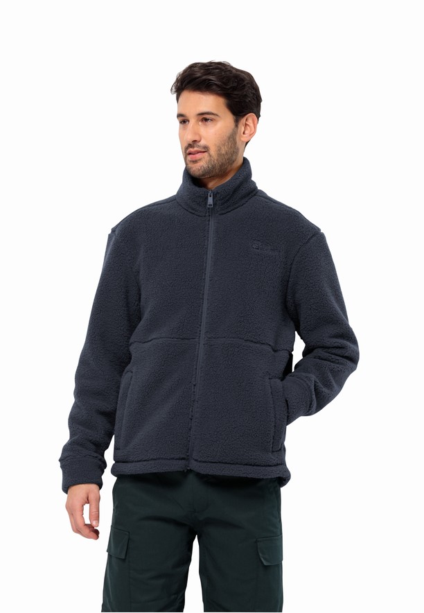 Navy Men Jack Wolfskin Felslicht Fleece Jackets | 74475436