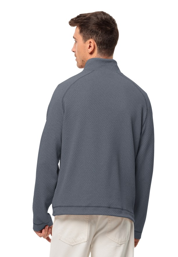 Navy Men Jack Wolfskin Fernweh Fleece Jackets | 68852543
