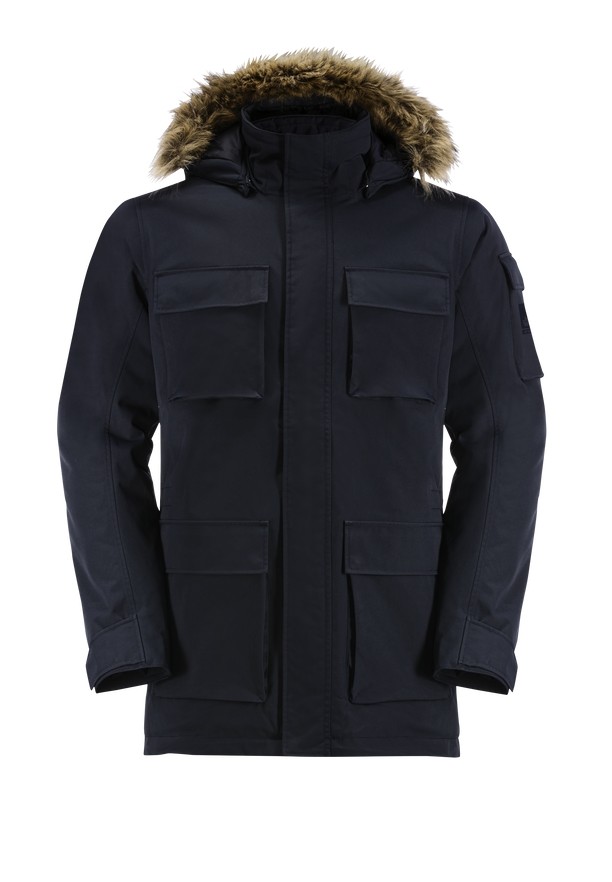 Navy Men Jack Wolfskin Glacier Canyon Coats | 76205982