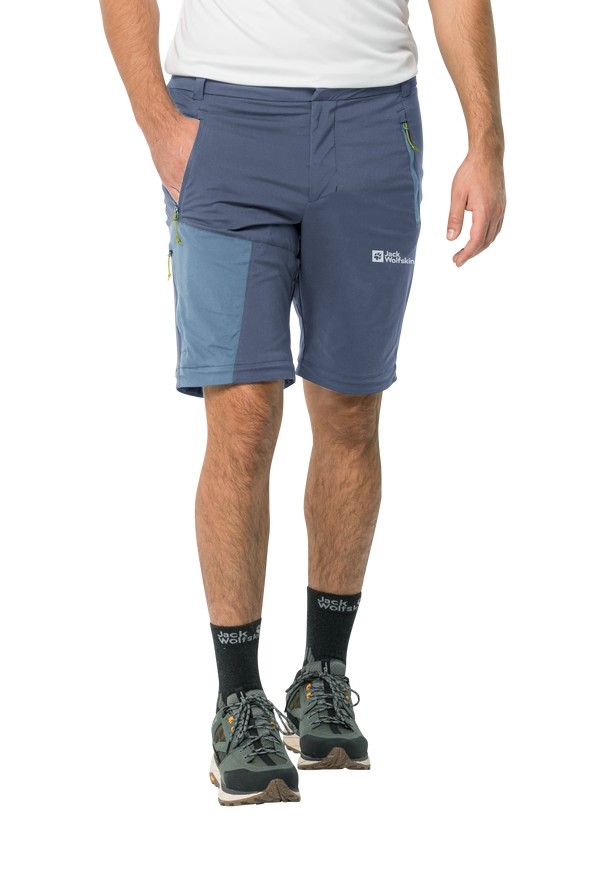 Navy Men Jack Wolfskin Glastal Zip Away Hiking Pants | 45307608