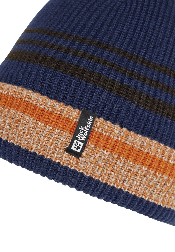 Navy Men Jack Wolfskin Gleam Beanie | 40215051