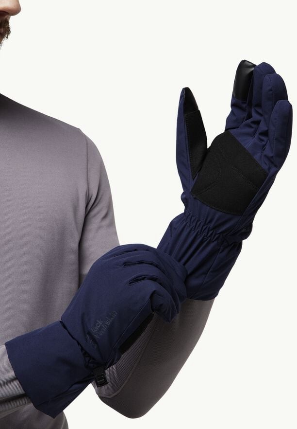 Navy Men Jack Wolfskin Highloft Gloves | 58867079