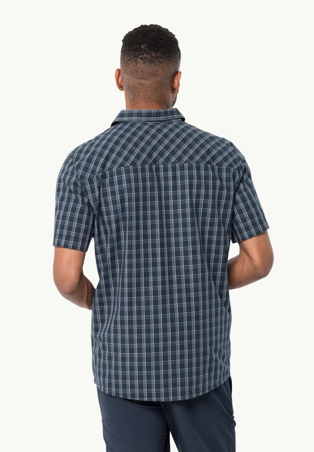 Navy Men Jack Wolfskin Hot Springs Shirts | 25386416
