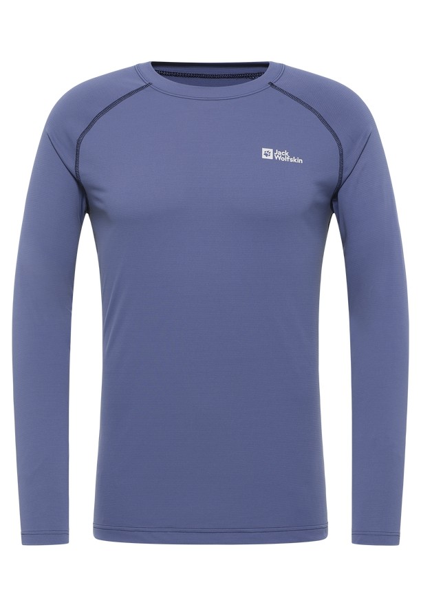 Navy Men Jack Wolfskin Infinite Light Ls T Shirts | 67223678