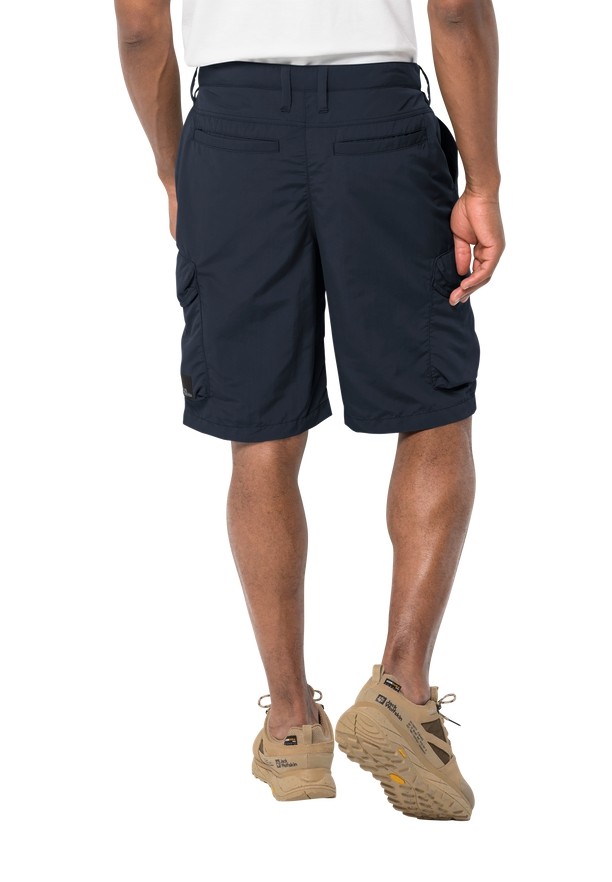 Navy Men Jack Wolfskin Kalahari Cargo Shorts | 63644450